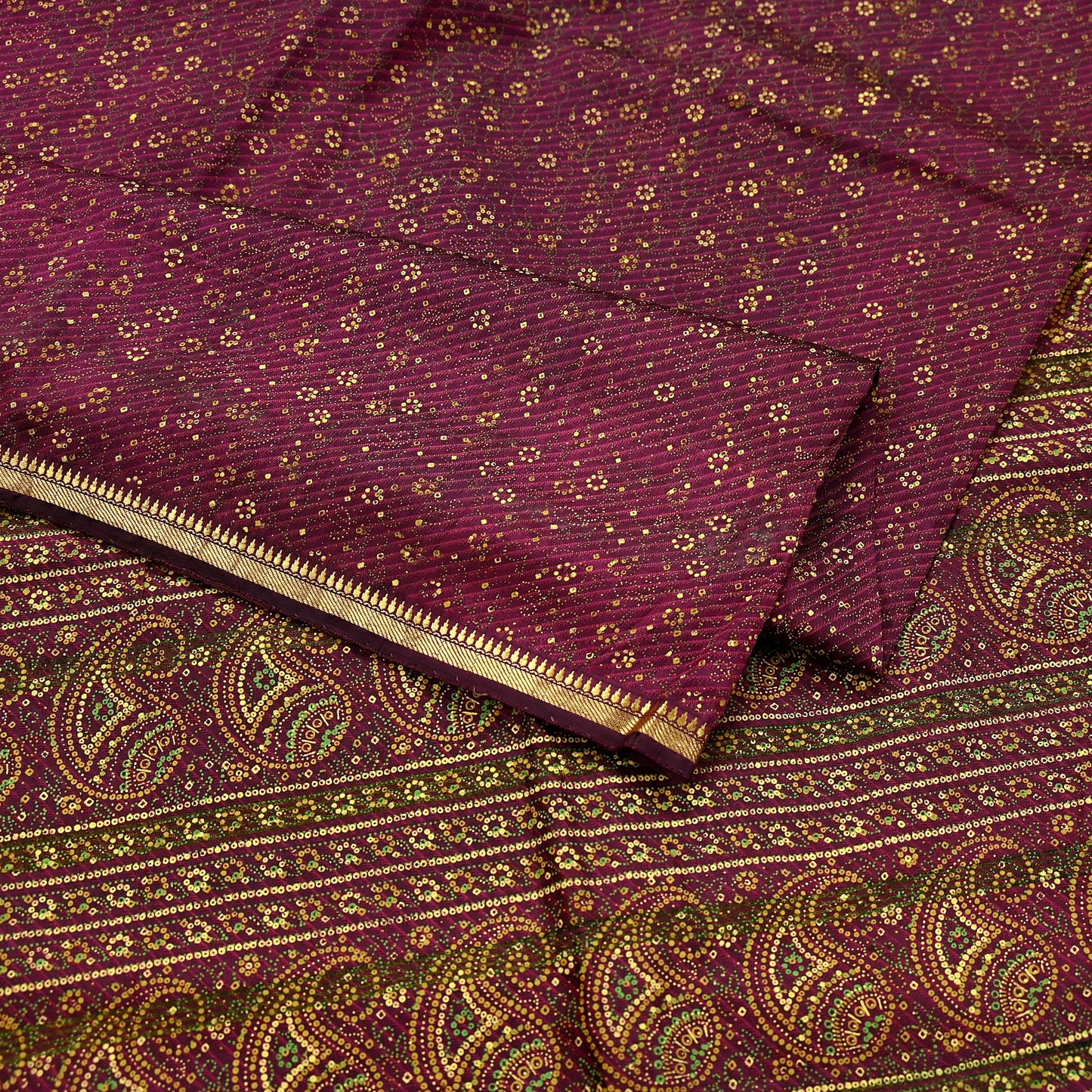 Indian Vintage Sari Purple 100% Pure Silk Painted/Printed Sarees Fabric 5yard Sewing Craft Fabric DressMaking  Soft Wrap Zari Border