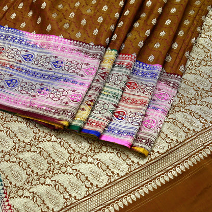 Indian Vintage Sari Green Heavy Wedding Pure Satin Silk Woven Banarasi Brocade Saree Zari 5Yd Dress making Crafting Quilting