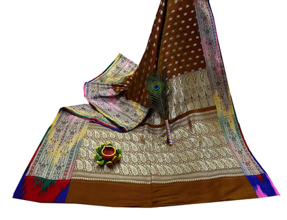 Indian Vintage Sari Green Heavy Wedding Pure Satin Silk Woven Banarasi Brocade Saree Zari 5Yd Dress making Crafting Quilting