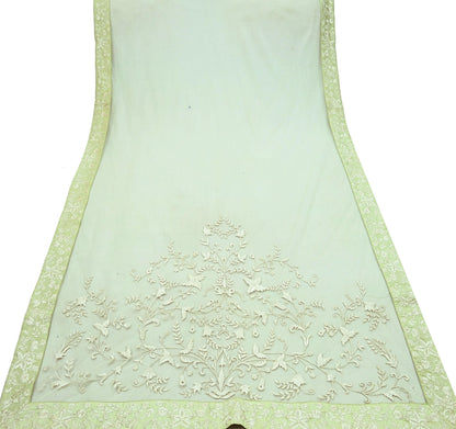 Indian Vintage Green Dupatta Long Stole Net Mess Hand Embroidered Scarves Veil Hijab Sequins stole veil hijab