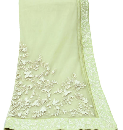 Indian Vintage Green Dupatta Long Stole Net Mess Hand Embroidered Scarves Veil Hijab Sequins stole veil hijab