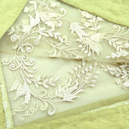 Indian Vintage Green Dupatta Long Stole Net Mess Hand Embroidered Scarves Veil Hijab Sequins stole veil hijab