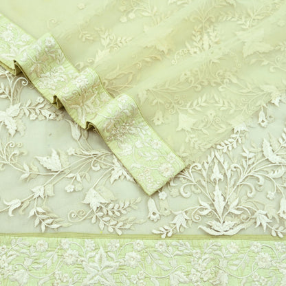 Indian Vintage Green Dupatta Long Stole Net Mess Hand Embroidered Scarves Veil Hijab Sequins stole veil hijab