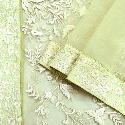 Indian Vintage Green Dupatta Long Stole Net Mess Hand Embroidered Scarves Veil Hijab Sequins stole veil hijab