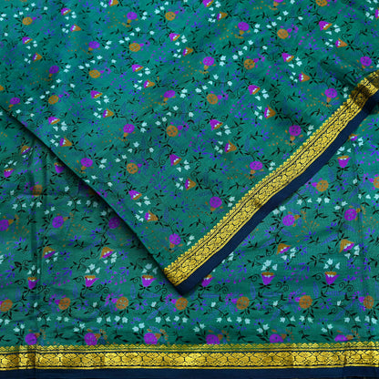 Indian Vintage Sari Pure Silk Printed Saree Craft Fabric 5yard Sewing DressMaking Soft Wrap Floral Zari Crafting Quilting Upcycle