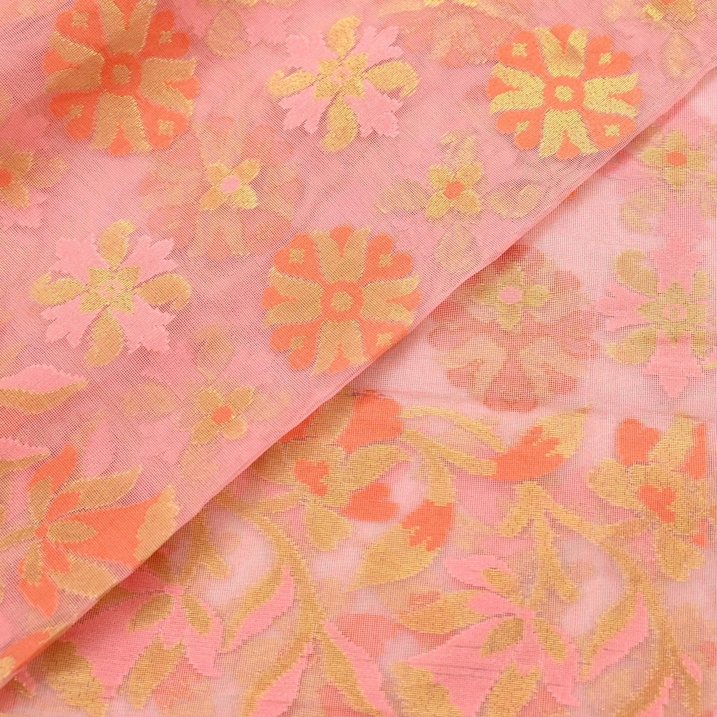 Indian Vintage Dupatta Pink Long Stole Hand Embroidery Chanderi Scarves Veil Wrap Boho