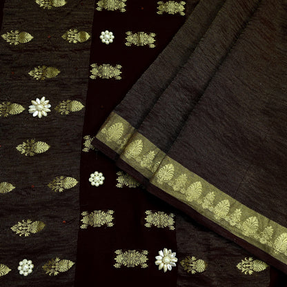 Indian Vintage Sari Maroon Hand Embroidered Pure Georgette Silk Sarees Craft Fabric 5Yd Sequins Wedding Sarees Quilting Crafting Upcycle