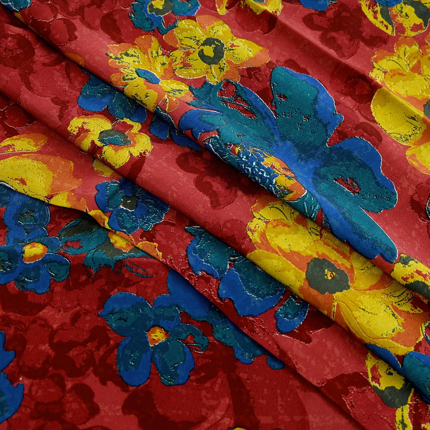 Indian Vintage Sari Red Pure Crepe Silk Printed Sarees 5yd Sewing Floral Soft Craft Fabric Wrap Dress making Crafting Quilting