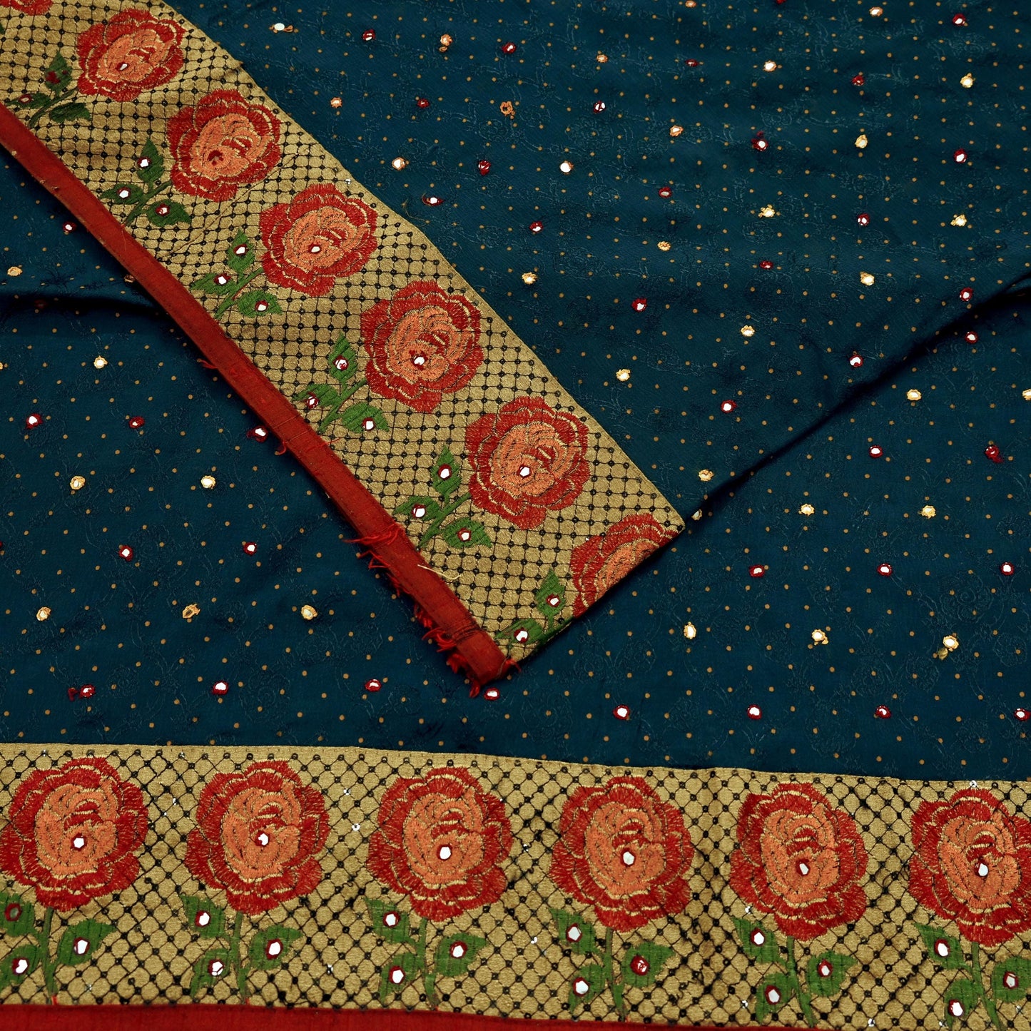 Indian Vintage Sari Gray Pure Crepe Silk Hand Embroidered Saree 5yard Sewing Floral Craft Fabric Sequins Zari