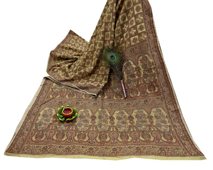 Indian Vintage Beige Sari Blend Silk Hand Embroidered Sarees 5Yd Craft Fabric Sewing soft Quilting Crafting Upcycle Ethnic Bollywood sarees