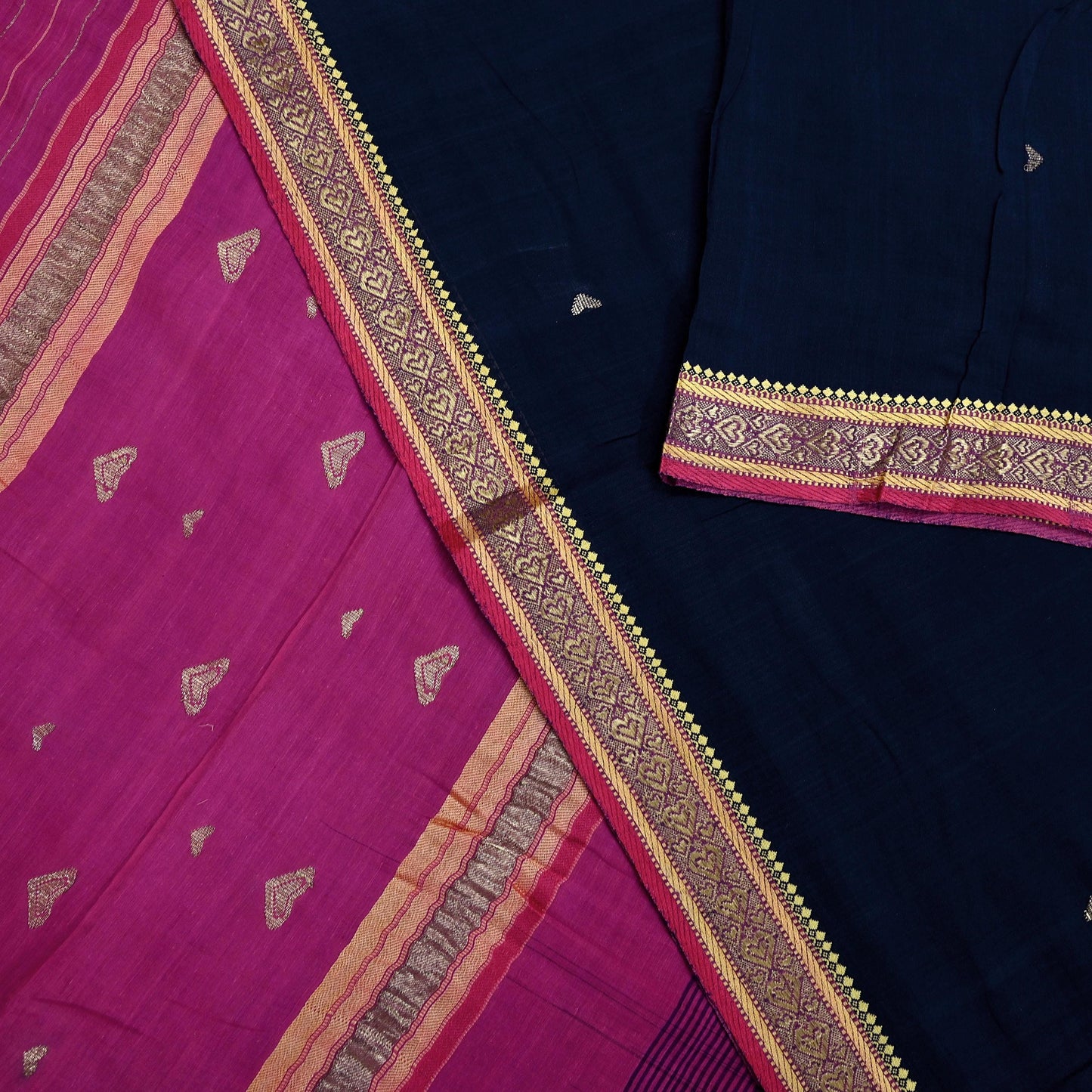 Indian Vintage Sari Pure Cotton Hand Woven Saree Craft Fabric 5yd Sewing Ethnic Soft Dress making Crafting Quilting Dress Designing