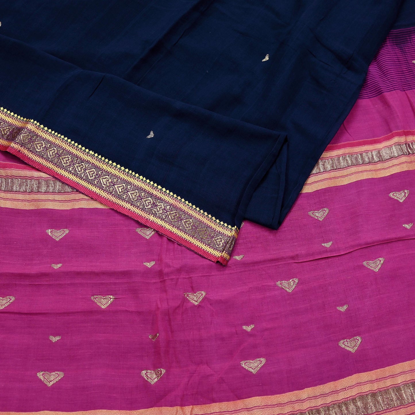 Indian Vintage Sari Pure Cotton Hand Woven Saree Craft Fabric 5yd Sewing Ethnic Soft Dress making Crafting Quilting Dress Designing