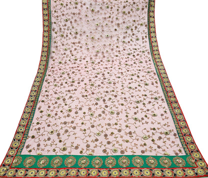 Indian Vintage Heavy Wedding Dupatta Maroon Net Long Stole Hand Embroidered By Designer Sabyasachi Scarves Zardozi Bridal Veil