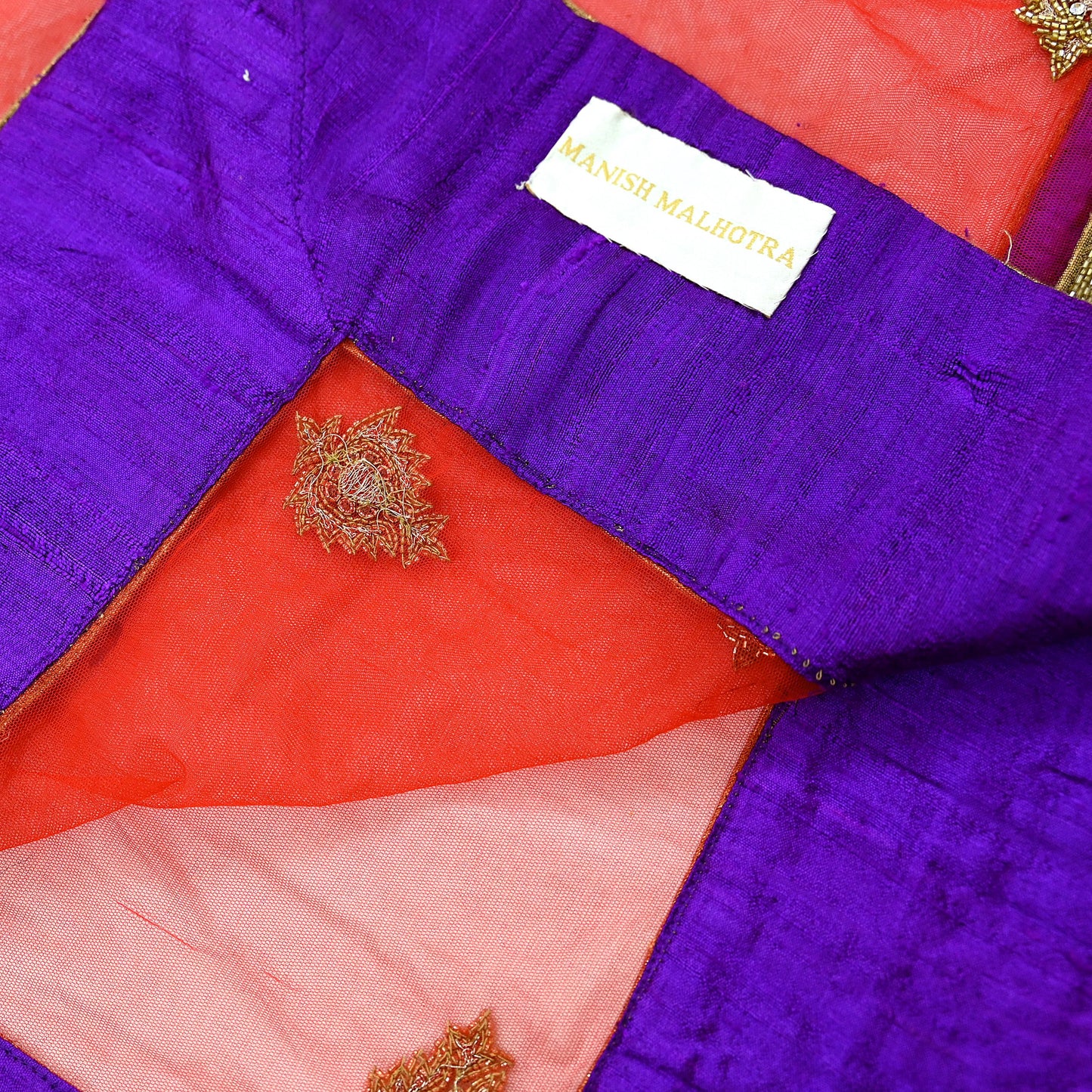 Indian Vintage Heavy Wedding Red Net/Mesh/ Velvet Hand Embroidered Dupatta Designer By Manish Malhotra Bridal Wear Zardozi Veil Hijab