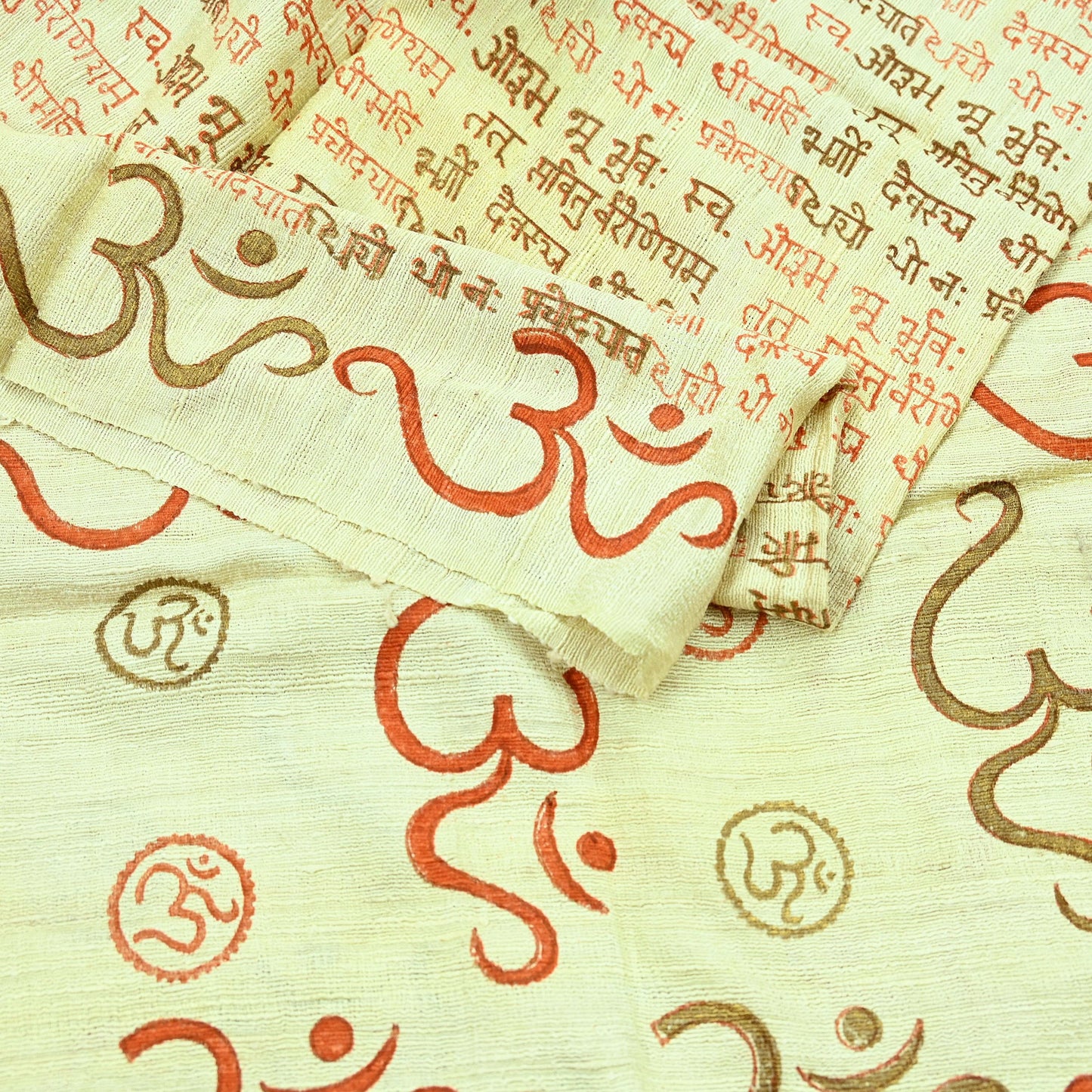 Indian Vintage Ivory Dupatta Long Stole 100% Pure Khadi Silk Hand Woven/ Painted Indian Scarves Veil Scarf Wrap Hippie Fringes