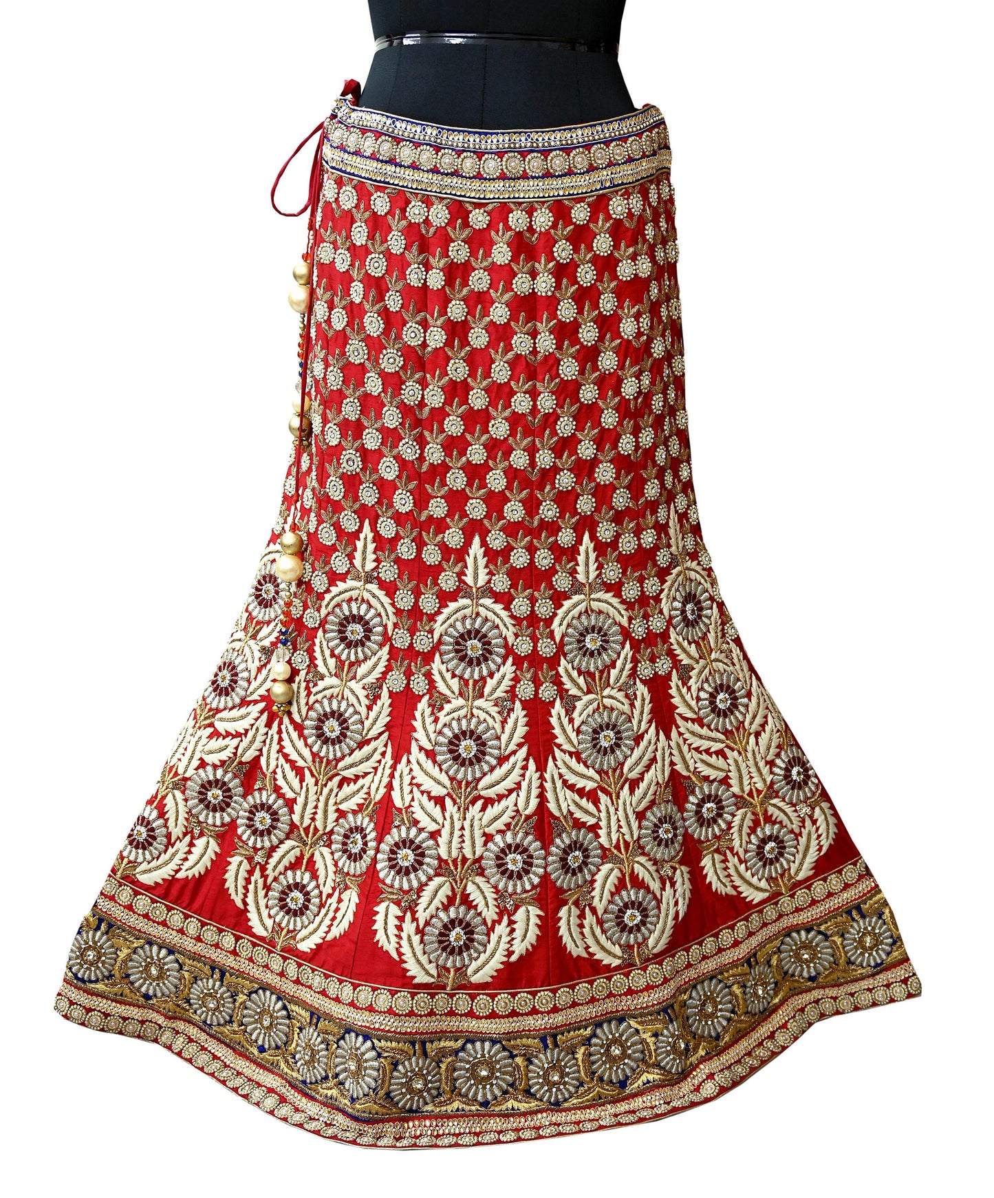 Indian Heavy Wedding red Hand Embroidered Lehenga/Skirt Designer By Anamika Khanna Bridal Wear Zardozi/ Dabka Bollywood skirt