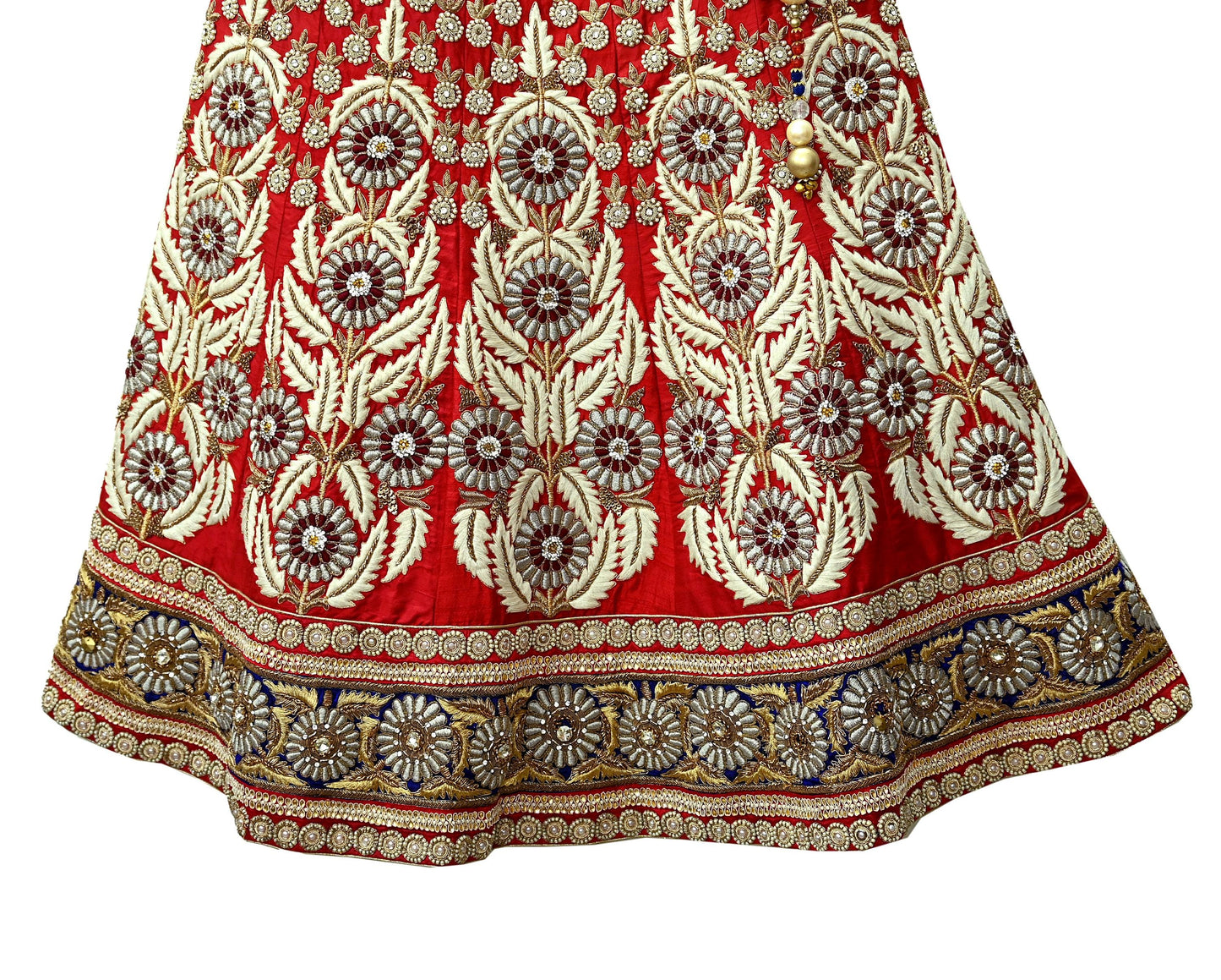 Indian Heavy Wedding red Hand Embroidered Lehenga/Skirt Designer By Anamika Khanna Bridal Wear Zardozi/ Dabka Bollywood skirt