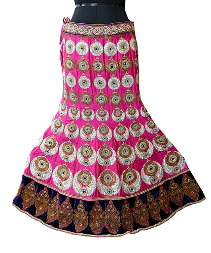 Indian Heavy Wedding purple Pure Chanderi Silk Hand Embroidered Lehenga/Skirt Designer By Manish Malhotra Bridal Wear Zardozi/ Dabka