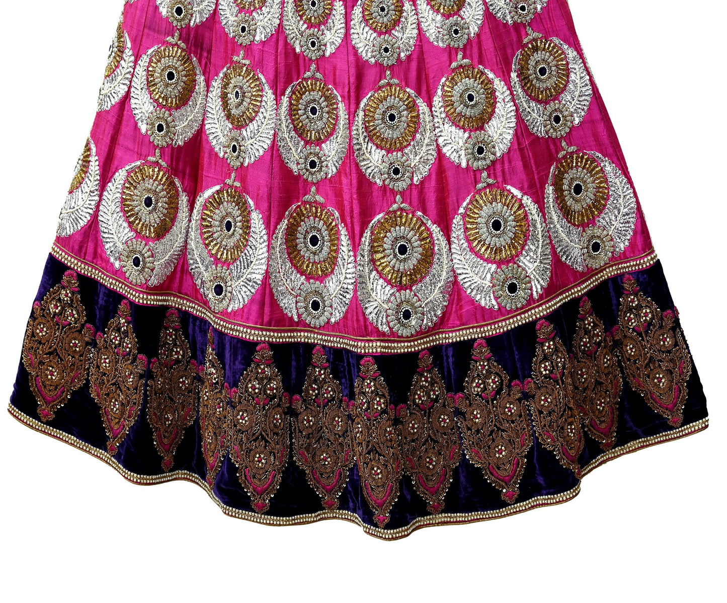 Indian Heavy Wedding purple Pure Chanderi Silk Hand Embroidered Lehenga/Skirt Designer By Manish Malhotra Bridal Wear Zardozi/ Dabka