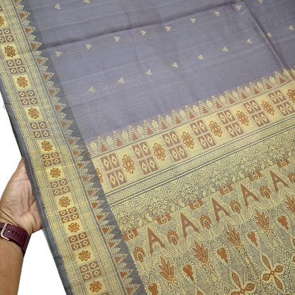 Indian Vintage Heavy Purple Hand Woven Saree 100% Pure Silk Sari 5Yard Floral Dress making Crafting Quilting Upcycle