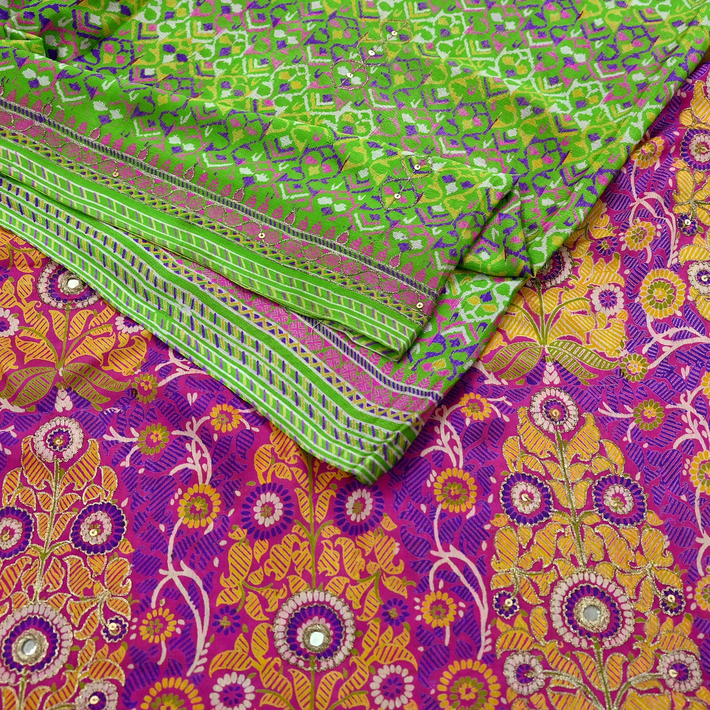 Indian Vintage Sari Pure Silk Hand Embroidered Sarees 5Yd Craft Fabric Sewing soft Quilting Crafting Upcycle Ethnic Bollywood sarees