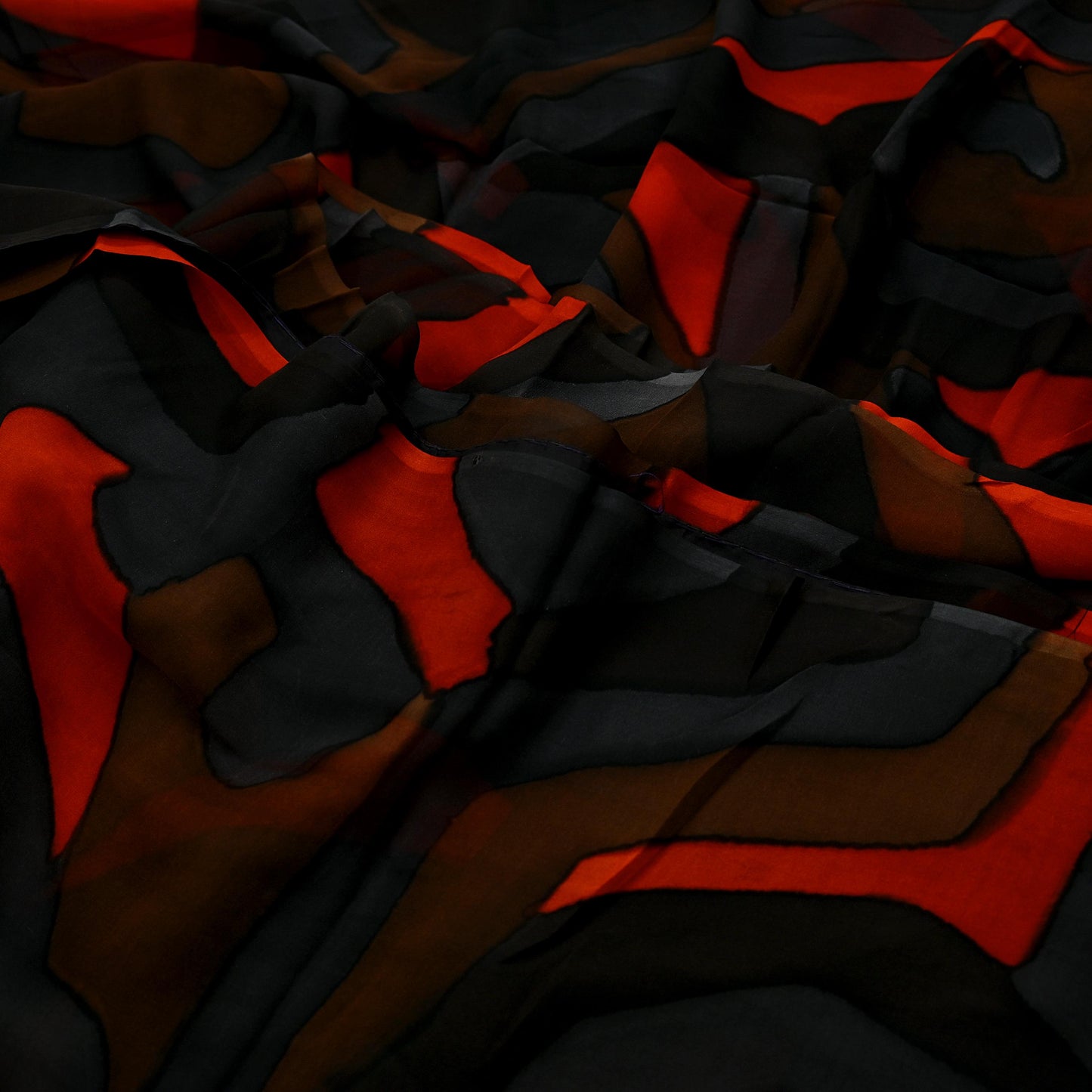 Indian Vintage Sari Multi Pure Georgette Silk Printed Sarees 5Yd Craft Fabric Sewing Soft Dress Making Geometric Quilting Used Upcycle