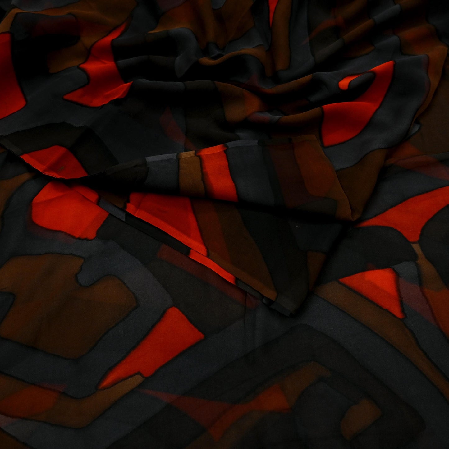 Indian Vintage Sari Multi Pure Georgette Silk Printed Sarees 5Yd Craft Fabric Sewing Soft Dress Making Geometric Quilting Used Upcycle