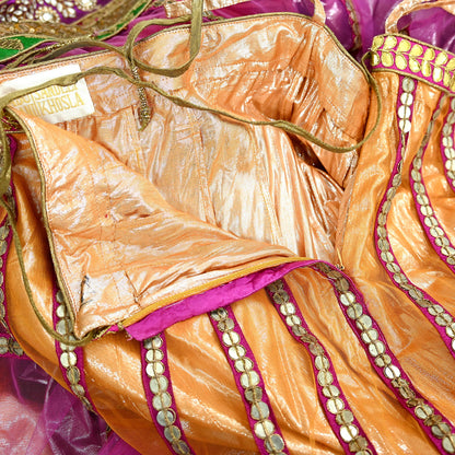 Indian Heavy Multi Mesh/Net Hand Embroidered Lehenga 3pcs Set By Designer Abu Jani Bridal Wear Bollywood Party wear