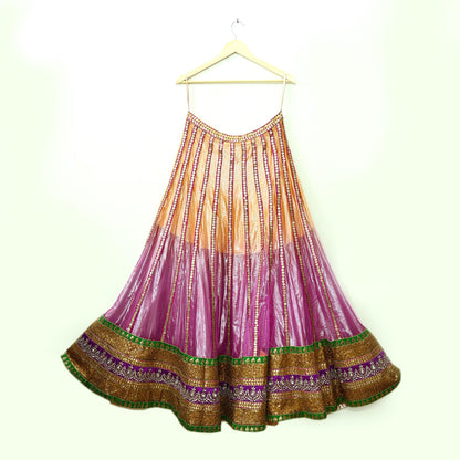 Indian Multi Heavy Wedding Net Hand Embroidered Lehenga/Skirt Designer By Abu Jani Zardozi Bridal Wear bollywood party wear gota patti