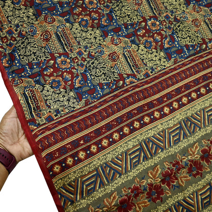 Indian Vintage Multi Pure Silk Printed Saree 5Yards Soft Floral Fabric for Dressmaking, Quilting, Crafting, Sewing, Dress Making