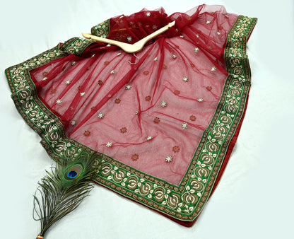 Indian Vintage Heavy Wedding Dupatta Maroon Net Long Stole Hand Embroidered By Designer Sabyasachi Scarves Zardozi Bridal Veil