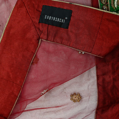 Indian Vintage Heavy Wedding Dupatta Maroon Net Long Stole Hand Embroidered By Designer Sabyasachi Scarves Zardozi Bridal Veil