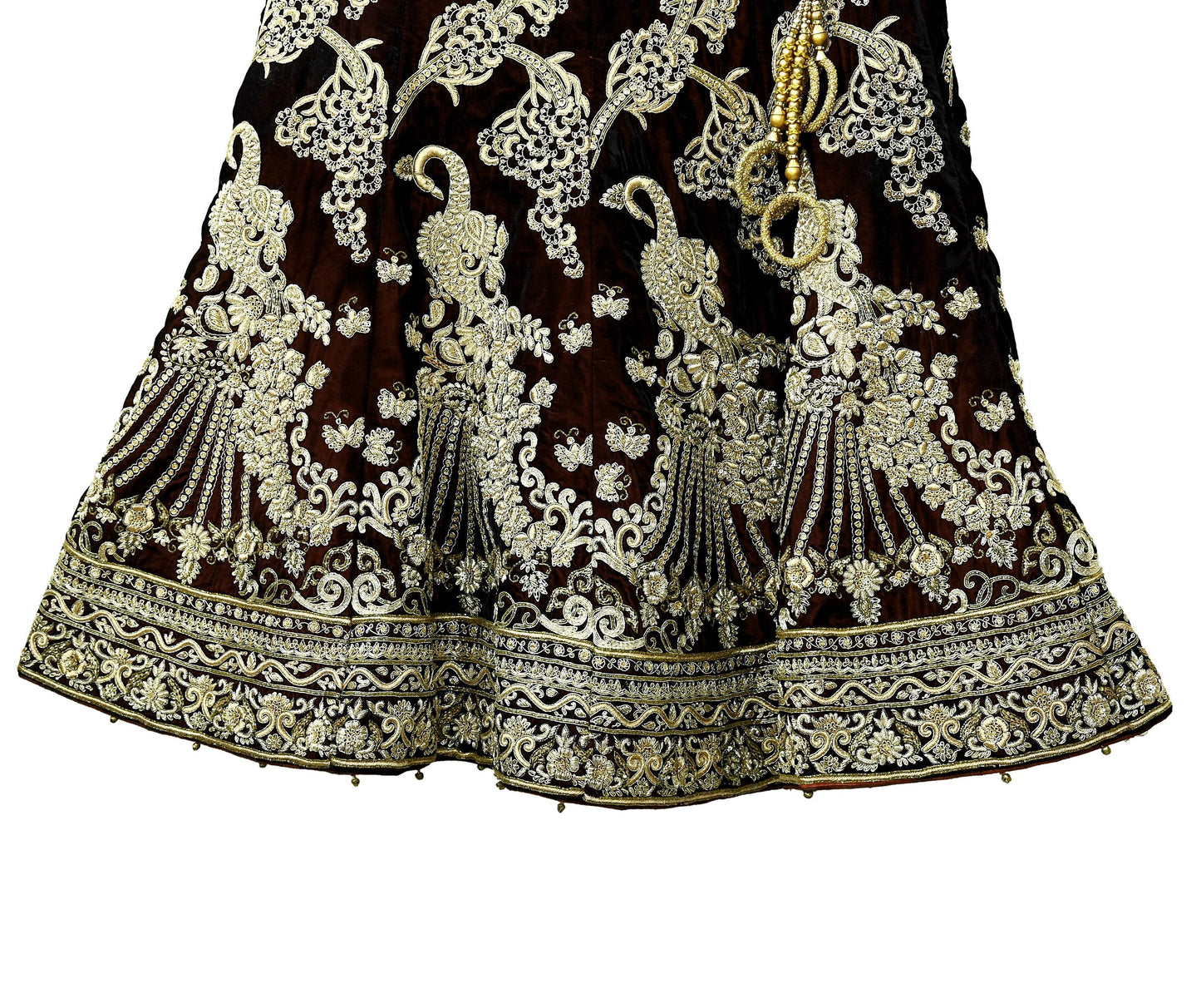 Indian Heavy Wedding Maroon Velvet Hand Embroidered Lehenga/Skirt Designer By Manish Malhotra Bridal Wear Zardozi/ Dabka