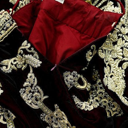 Indian Heavy Wedding Maroon Velvet Hand Embroidered Lehenga/Skirt Designer By Manish Malhotra Bridal Wear Zardozi/ Dabka
