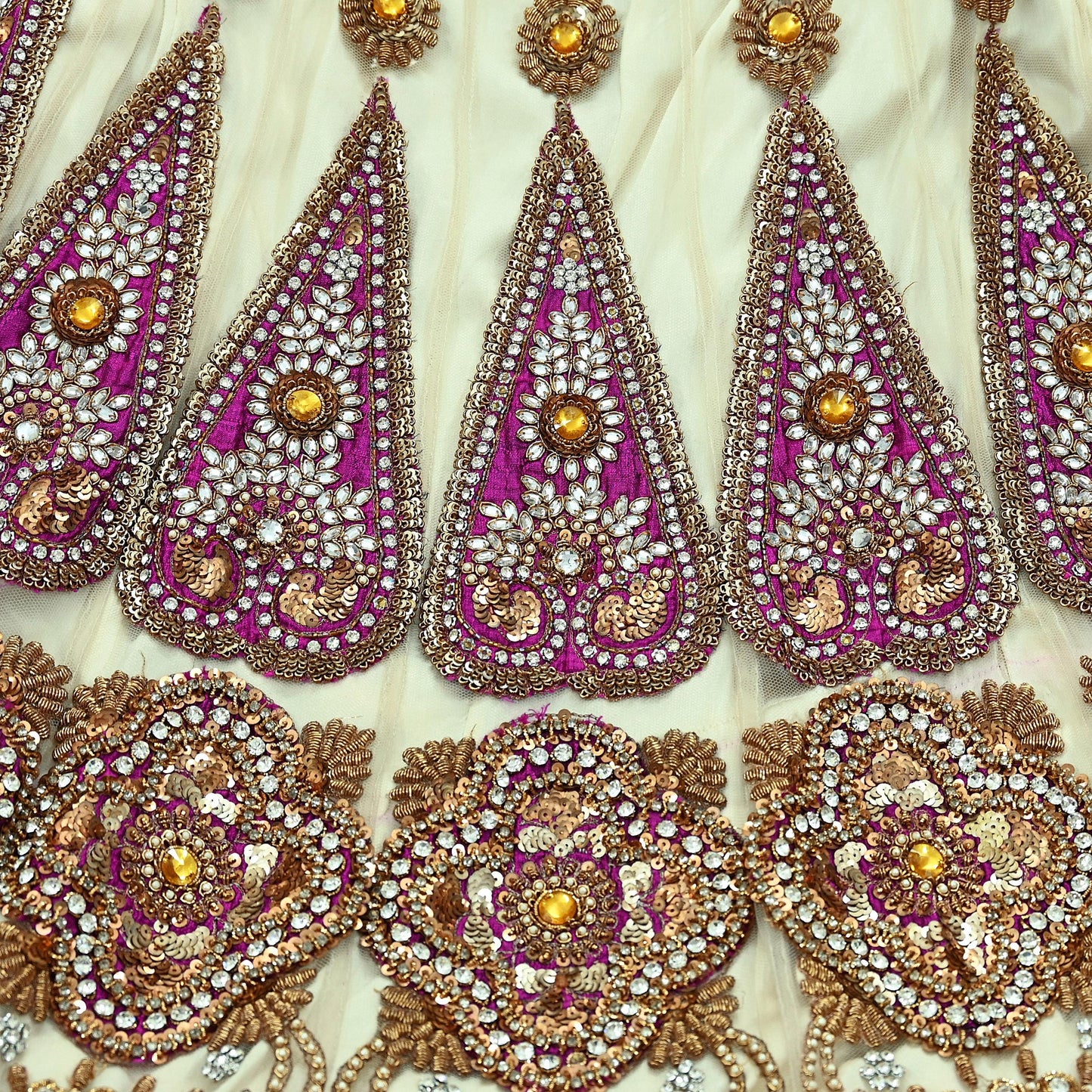 Indian Heavy Wedding White Net/Mesh Hand Embroidered Lehenga/Skirt Designer By Manish Malhotra Bridal Wear Zardozi/ Dabka Bollywood skirt