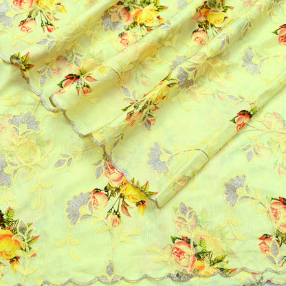Indian Vintage Dupatta Green Long Stole Artificial Silk  Embroidered Woven Fabric Scarves Veil Scarf Wrap Soft Hijab Party wear veil