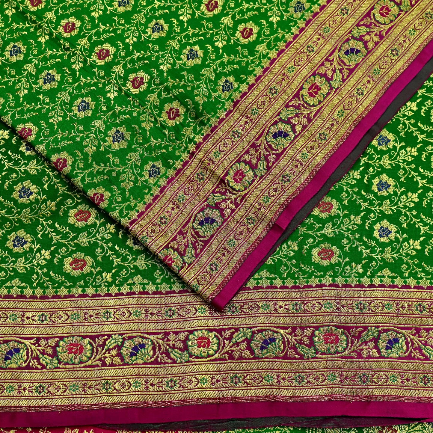Indian Vintage Sari Heavy Pure Satin Silk Woven Banarasi Brocade Saree Zari 5Yd Ethnic Dress making Crafting Bollywood