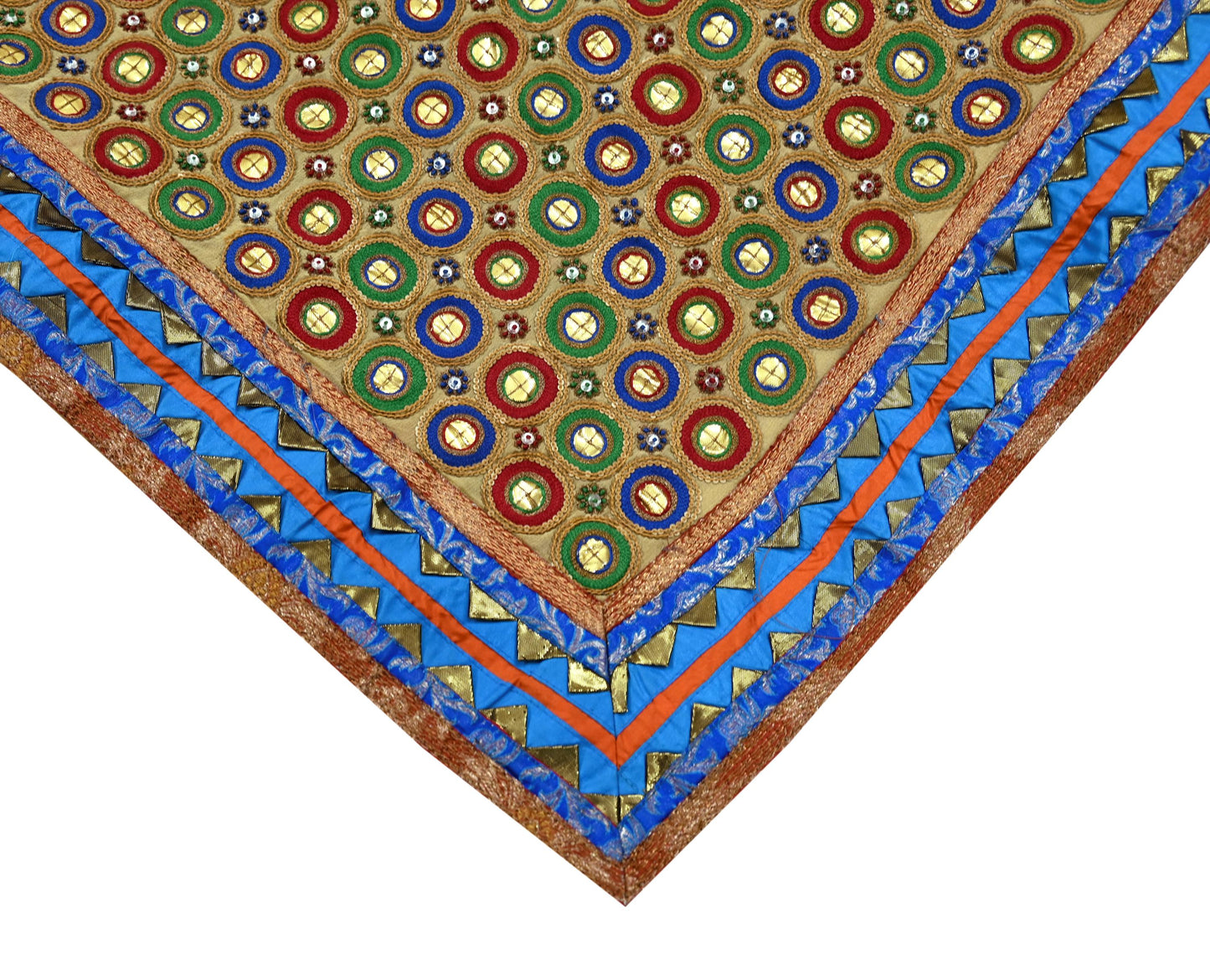 Indian Vintage Heavy Beige Dupatta Pure Georgette Silk Long Stole Hand Embroidered Scarves Scarf Zari Zardozi Bridal/Wedding Veil Gota patti