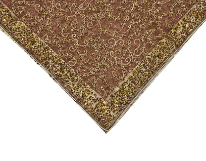 Indian Vintage Heavy Brown Dupatta Net Mesh Long Stole Hand Embroidered Scarf Zardozi Zari Sequins Stole Bridal Veil