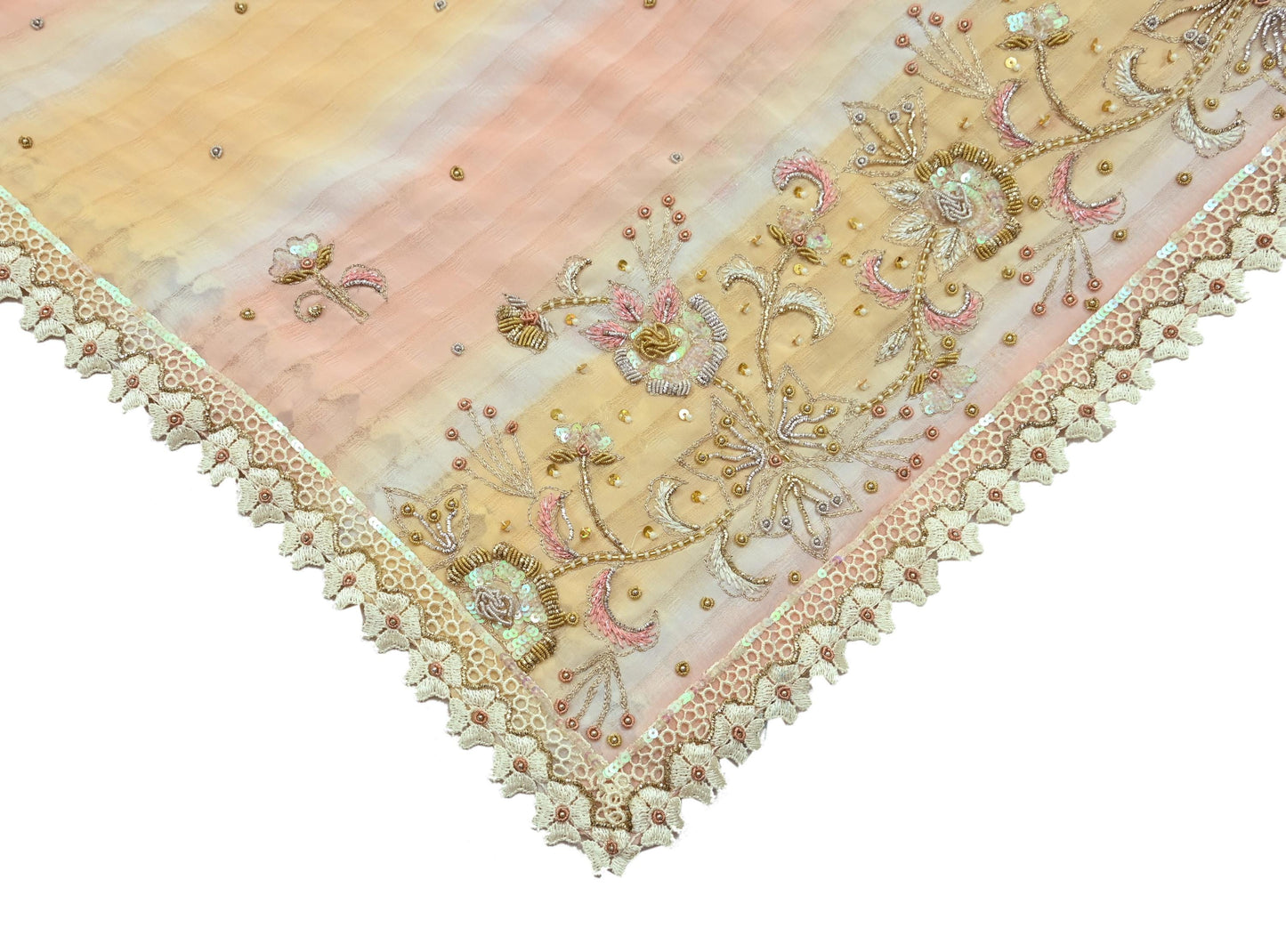 Indian Vintage Dupatta Long Stole Georgette Embroidered Scarves Veil Scarf Wrap Hippie Boho