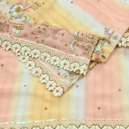 Indian Vintage Dupatta Long Stole Georgette Embroidered Scarves Veil Scarf Wrap Hippie Boho