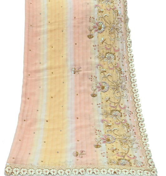Indian Vintage Dupatta Long Stole Georgette Embroidered Scarves Veil Scarf Wrap Hippie Boho