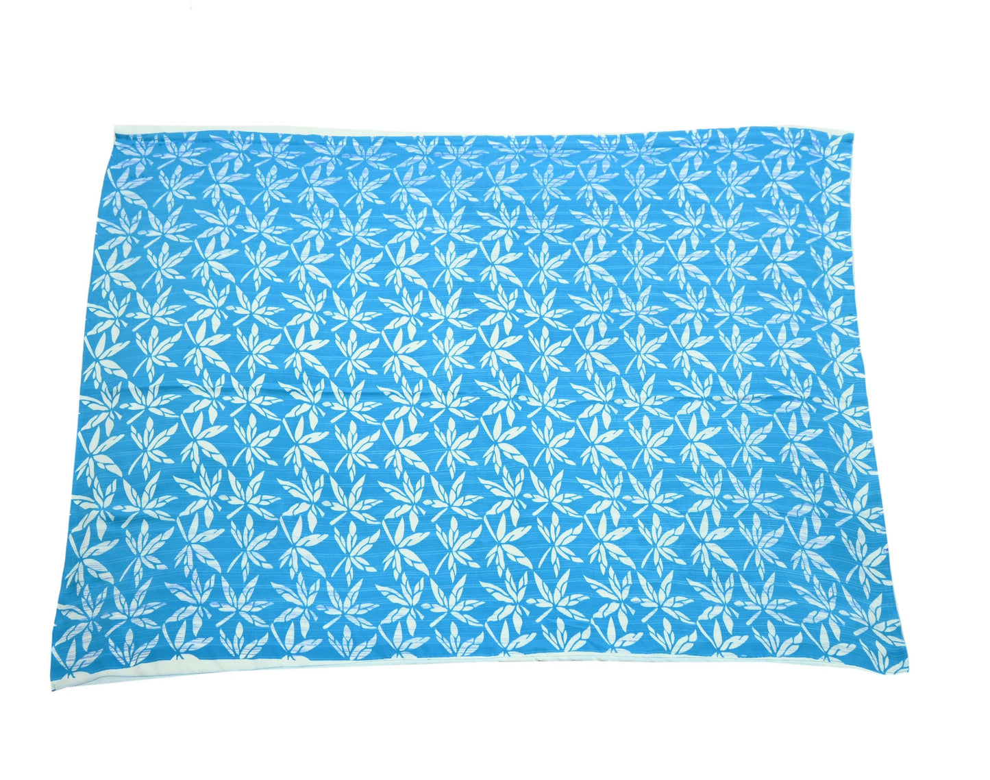 Indian Vintage Blue Moss Crepe Saree Printed Floral Sari Fabric 6 Yards Soft Craft Fabric for Sewing, Dressmaking, Quilting,Upcycling