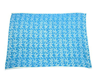 Indian Vintage Blue Moss Crepe Saree Printed Floral Sari Fabric 6 Yards Soft Craft Fabric for Sewing, Dressmaking, Quilting,Upcycling