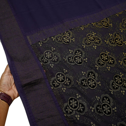 Indian Vintage Sari Purple Embroidered Pure Georgette Silk Sarees Craft Fabric 5Yd Ethnic Woven Zari Quilting Crafting Upcycle Dressmaking