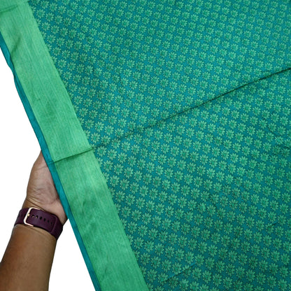 Indian Vintage Green Pure Silk Printed Saree 5 Yards Soft Floral Fabric Dressmaking, Quilting, Crafting, Sewing & Upcycling Dress Making