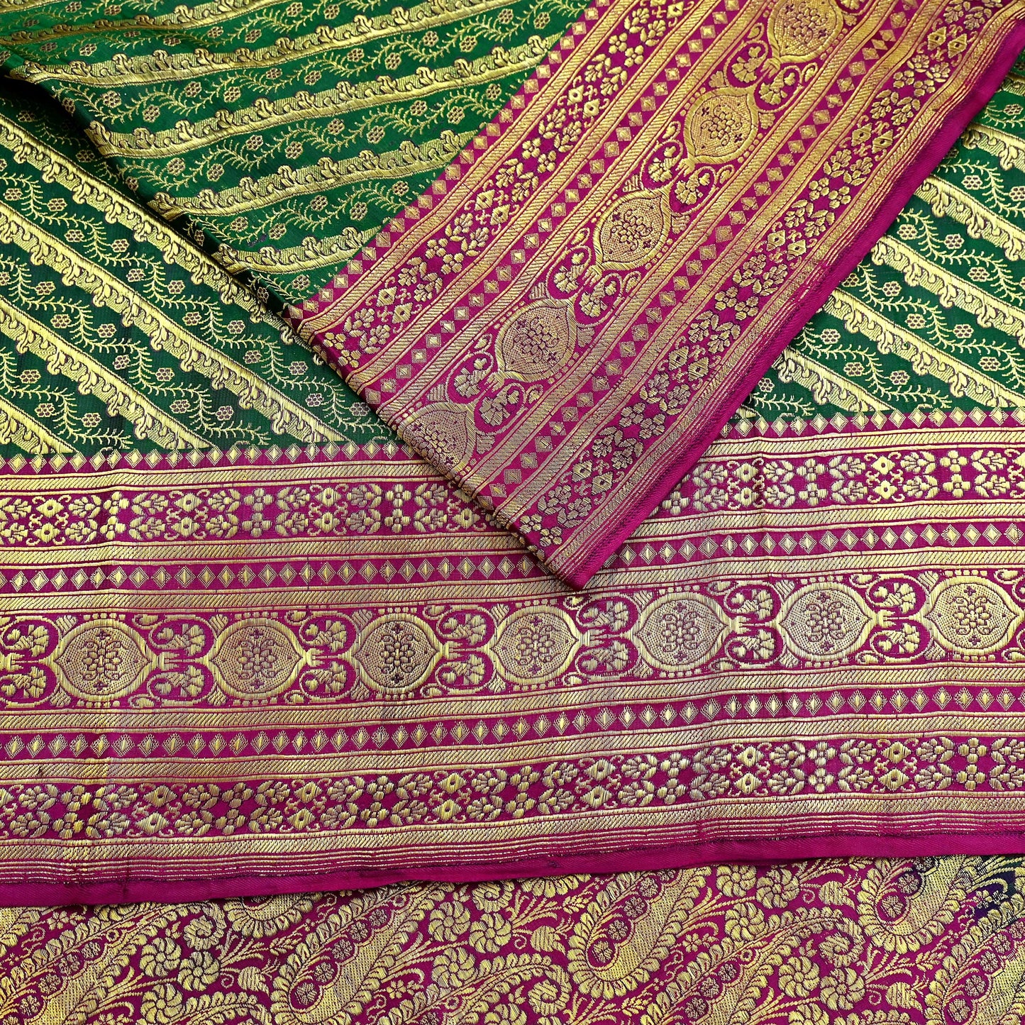 Indian Vintage Sari Heavy Pure Satin Silk Woven Banarasi Brocade Saree Zari 5Yd Ethnic Dress making Crafting Bollywood