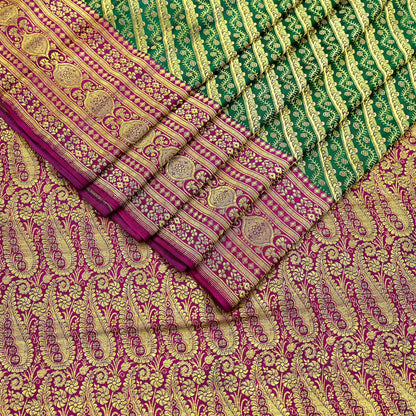Indian Vintage Sari Heavy Pure Satin Silk Woven Banarasi Brocade Saree Zari 5Yd Ethnic Dress making Crafting Bollywood