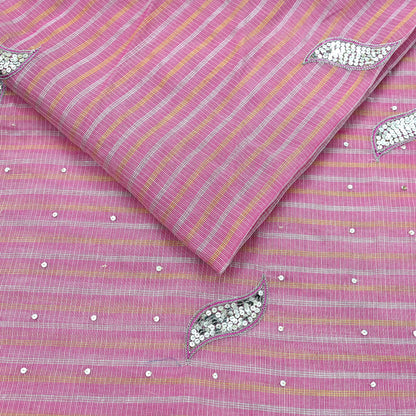 Indian Vintage Sari Pink Pure Cotton Hand Embroidered Sarees 5yd Ethnic Soft Floral Design Dress making Crafting Zari Dressmaking Crafting