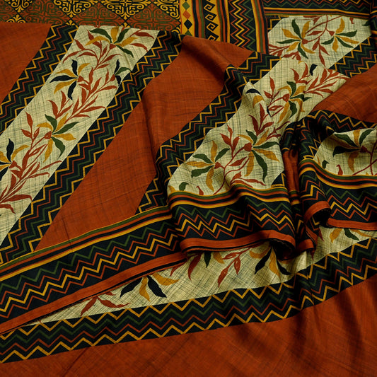 Indian Vintage Multi Saree 100% Pure Silk Printed Sari Craft Fabric 6yd Sewing Dress Making Soft Floral Crafting Quilting Upcycle